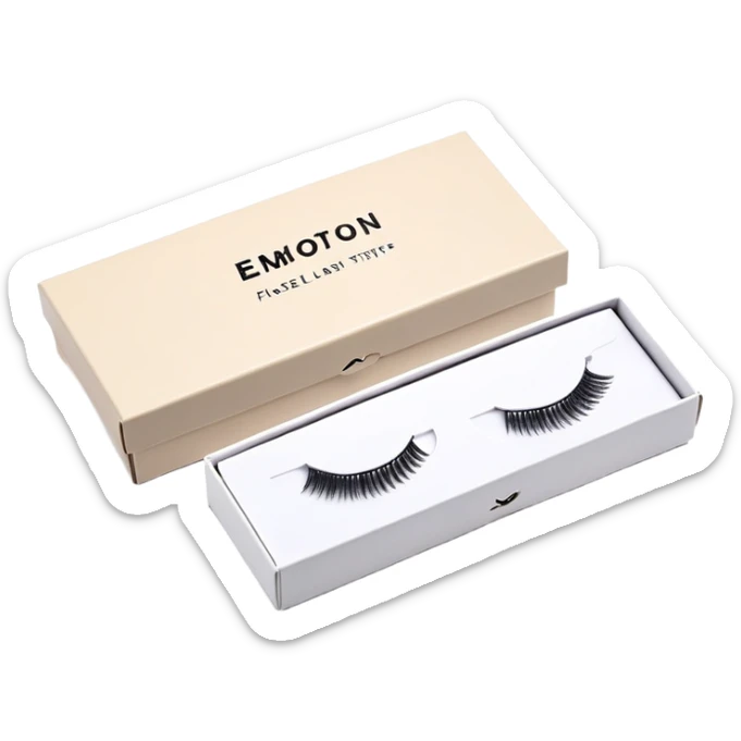 false lash strips in a box packaging  sticker