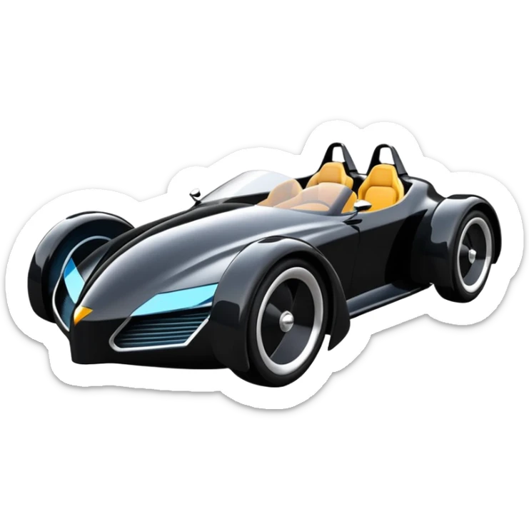 Hot rod Cat Woman’s sporty futuristic pursuit mobile two seater car  sticker