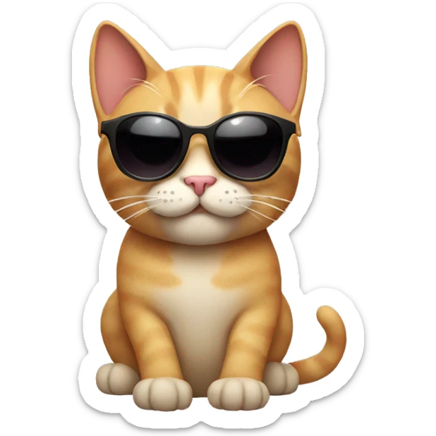 Cat with sunglasses sticker