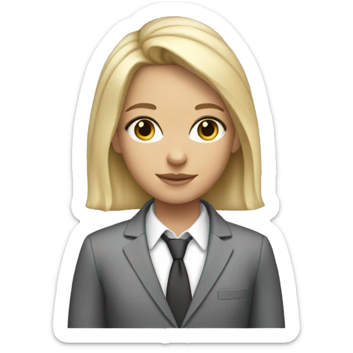 girl with blonde hair gray eyes and pieple suit sticker