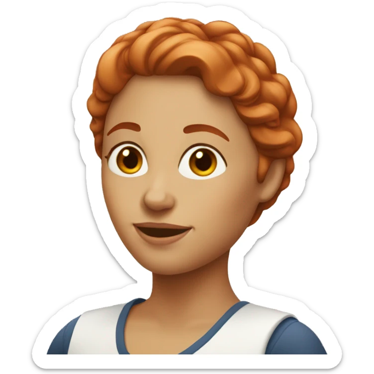 French red haired woman sticker
