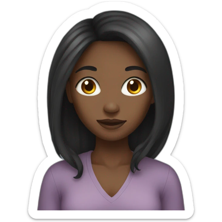 Young black women with long hair sticker