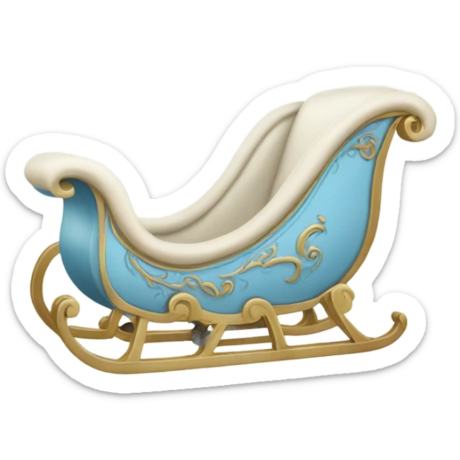 Baby blue sleigh sticker