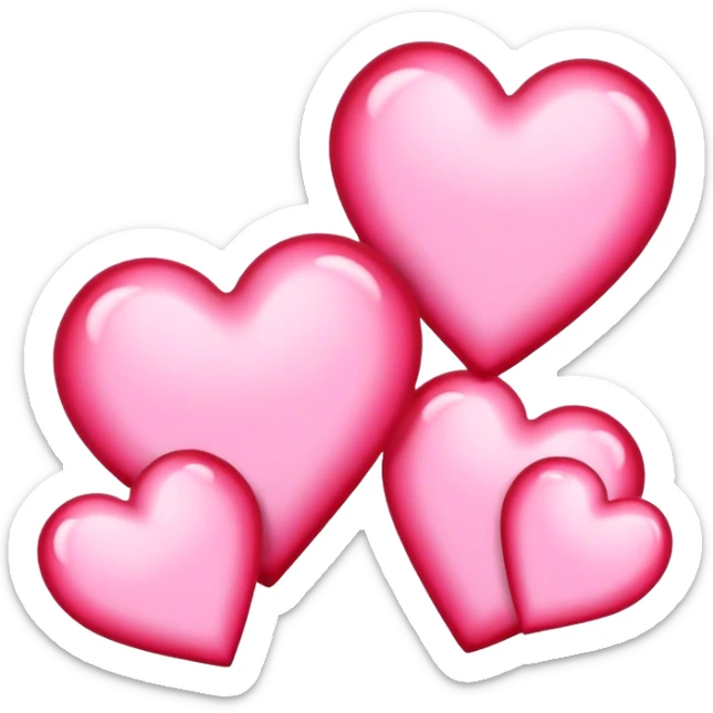 Pink hearts sticker