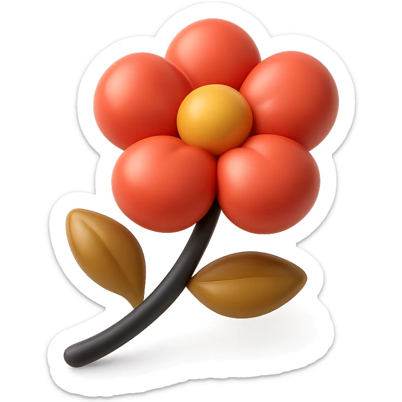 flower in balloon style with bright colors sticker