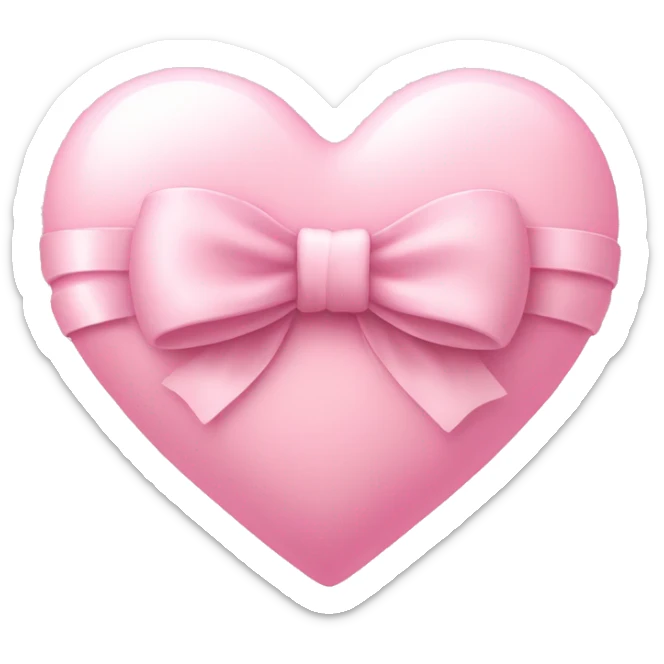 Light pink heart with bow sticker