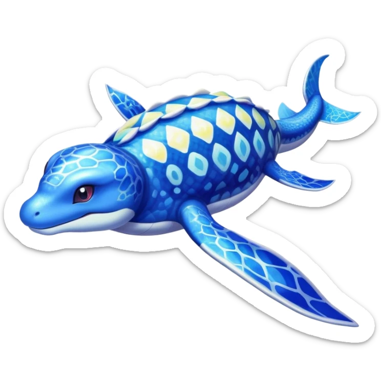 Shiny Exotic Colorful Lapras-Kyogre-Fakémon-hybrid-creature (full body)  sticker