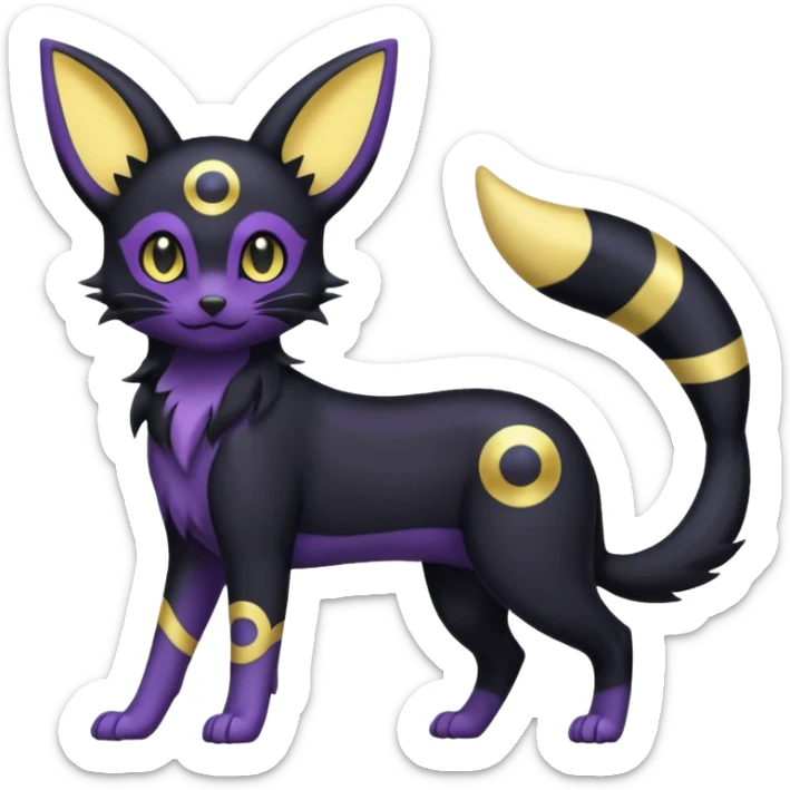 Magical Lunar Celestial Moon-powered-Umbreon-Purrloin-Delcatty-fusion (full body) sticker