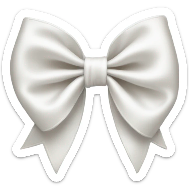 white satin bow sticker