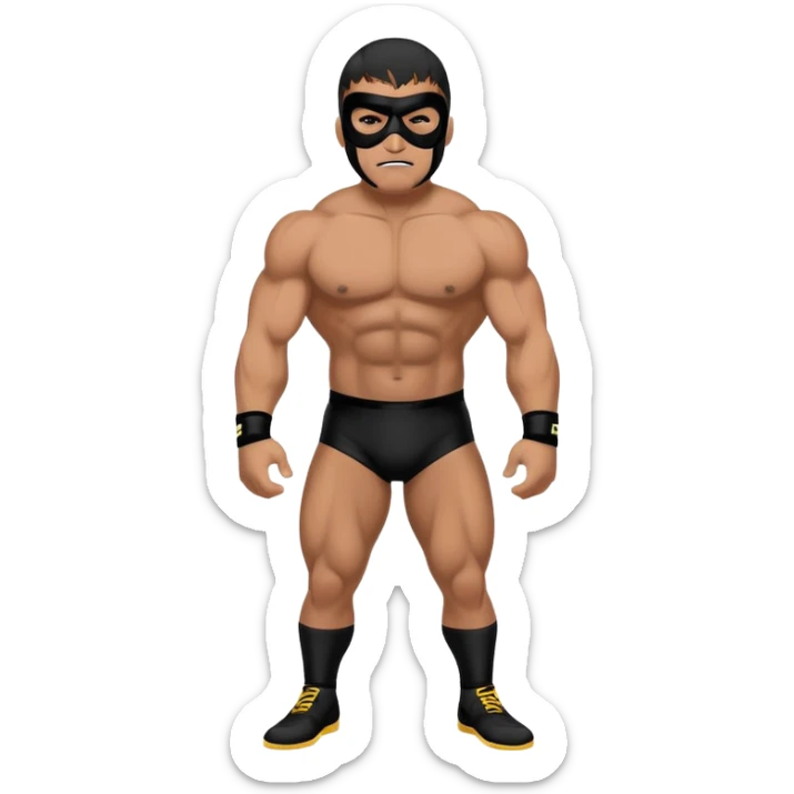 El Primo character, a muscular wrestler with a black mask and wrestling outfit sticker
