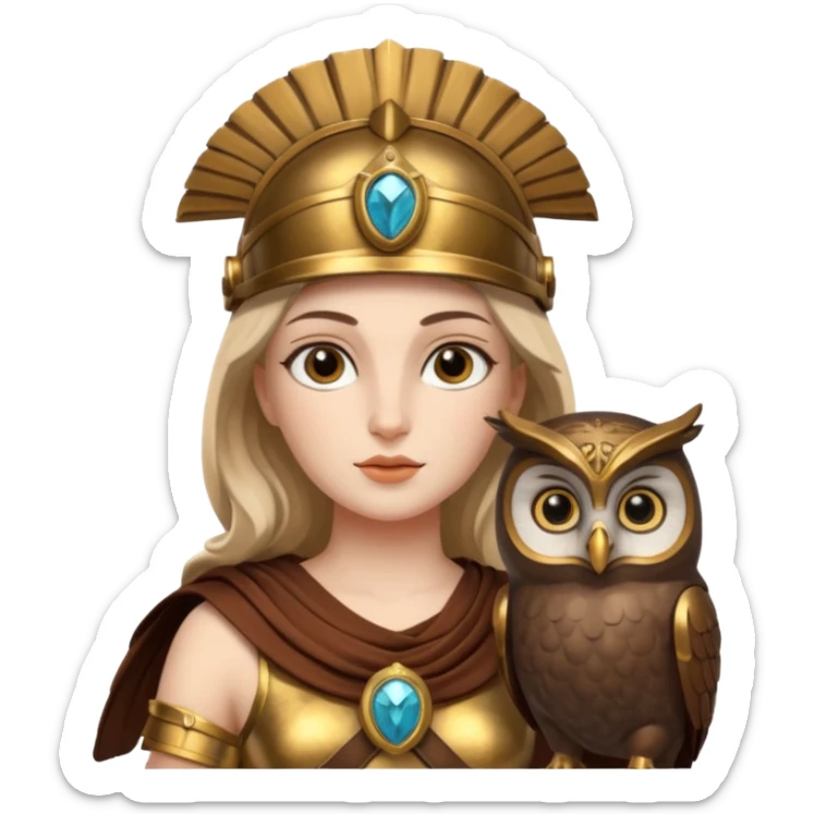 Minerva is the Roman goddess of wisdom, strategic warfare, commerce, and the arts, and is considered one of the most important Roman deities alongside Jupiter and Juno, forming the Capitoline Triad.  sticker