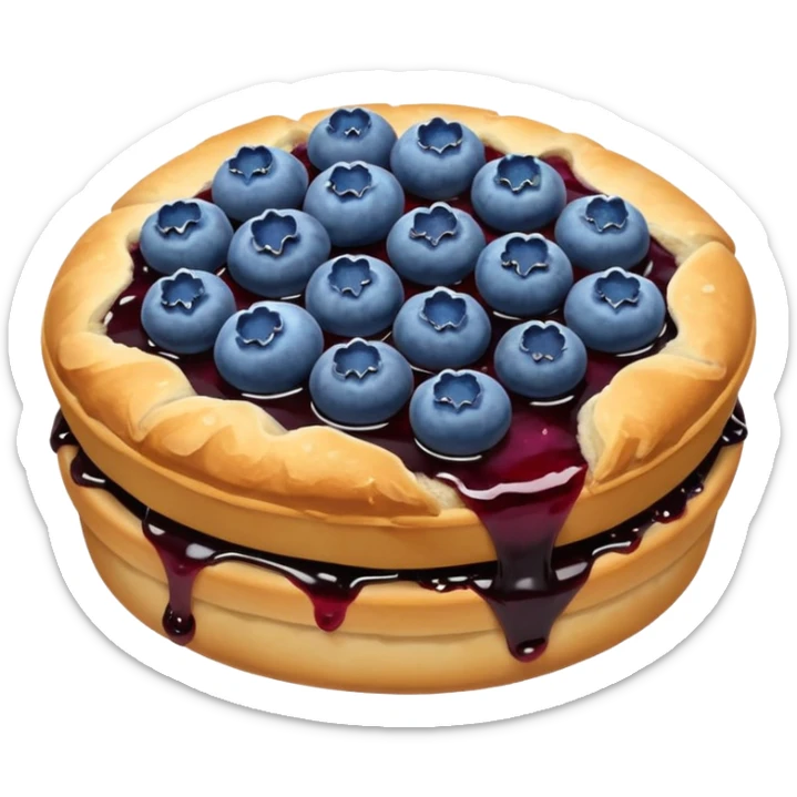 Make an emoji of a blueberry puff (small) that's broken off a bit so you can see the blueberry jam sticker
