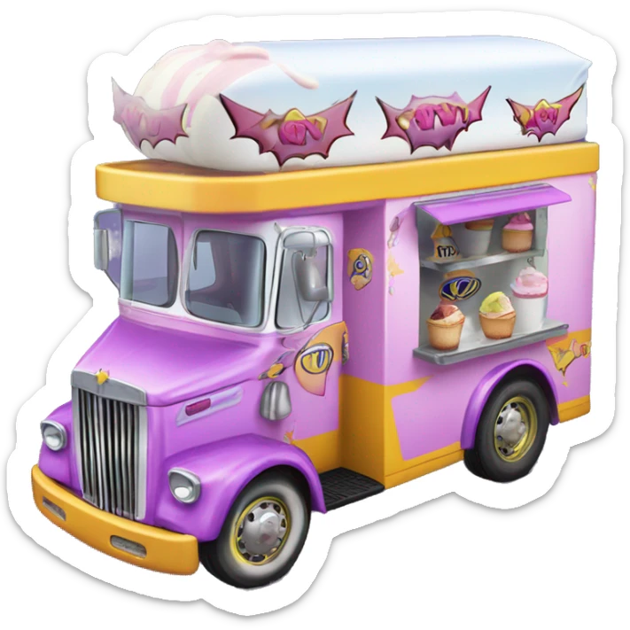 Batgirl’s fastest hot rod tri-axle ice cream truck  sticker