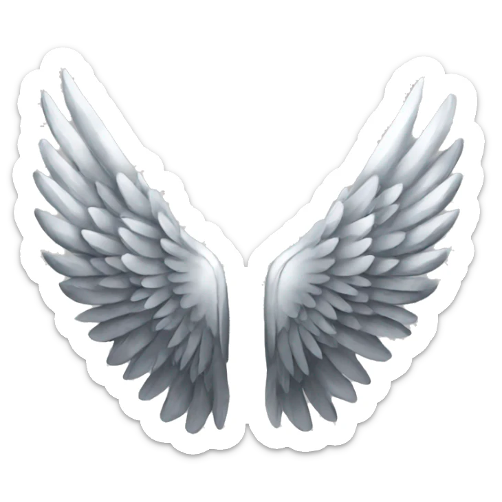 Chrome wings sticker