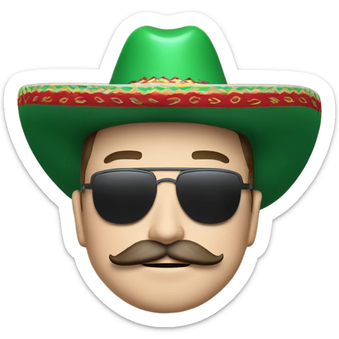  Elon musk eloncho with big mustache and black sombrero mexican hat and Tesla logo red green white Mexican shirt Tesla symbol token sticker