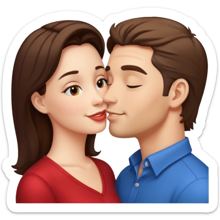 a good looking man and good looking woman are Kissing, indoor sticker