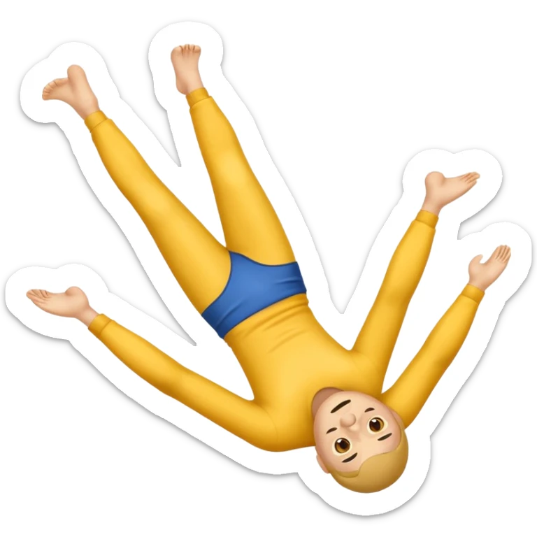 Default Male emoji laying on back with legs up in like V facing towards me sticker