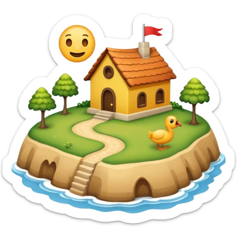 Mach mir einen einfachen Emoji von der Insel Sylt, wie wenn man sie von oben sehen würde auf einer Landkarte  sticker