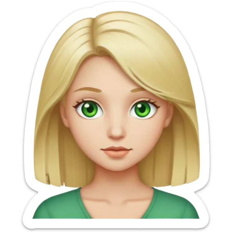 A girl with blonde hair and green eyes sticker