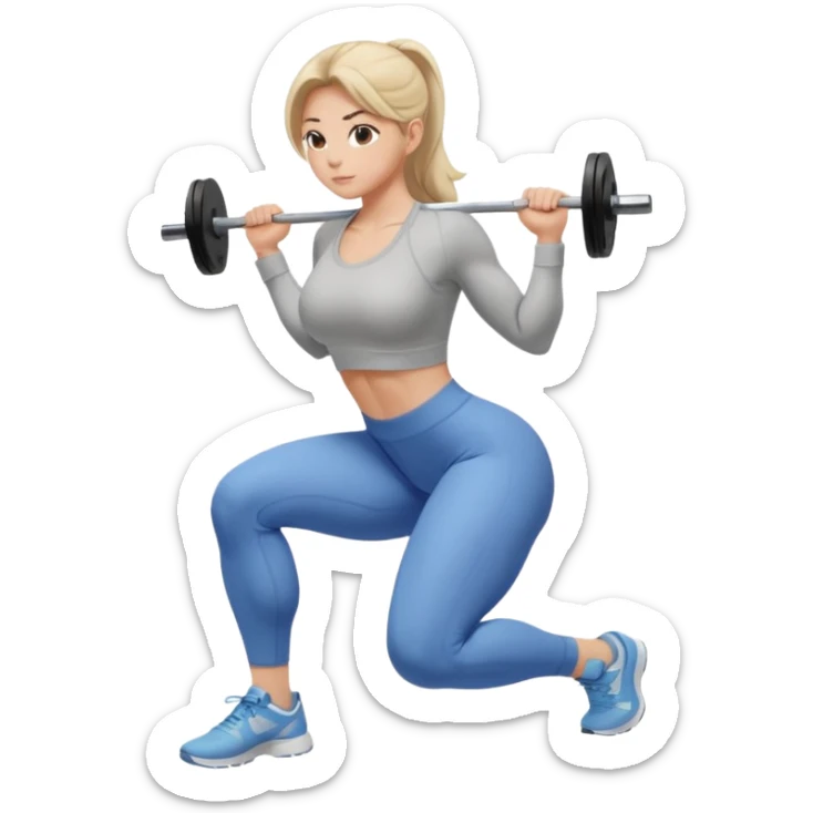 girl working out glutes shirt on but showing from behind but she's squatting and full body zoomed out also more coverage please  sticker