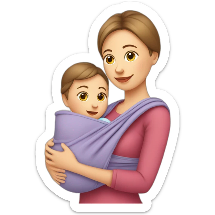 European Babywearing mom with baby ergo carrier sticker