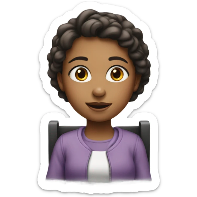 realistic portrait of a girl in a wheelchair sticker