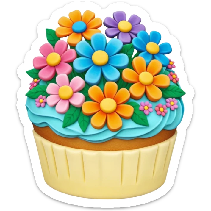 cake in the shape of a bouquet of flowers sticker