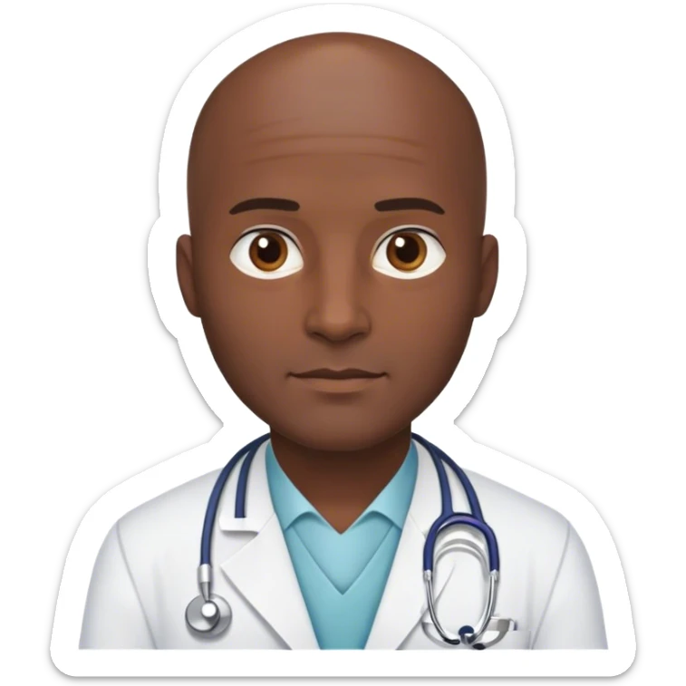 Doctor male witout hair handsome gynecolog  sticker