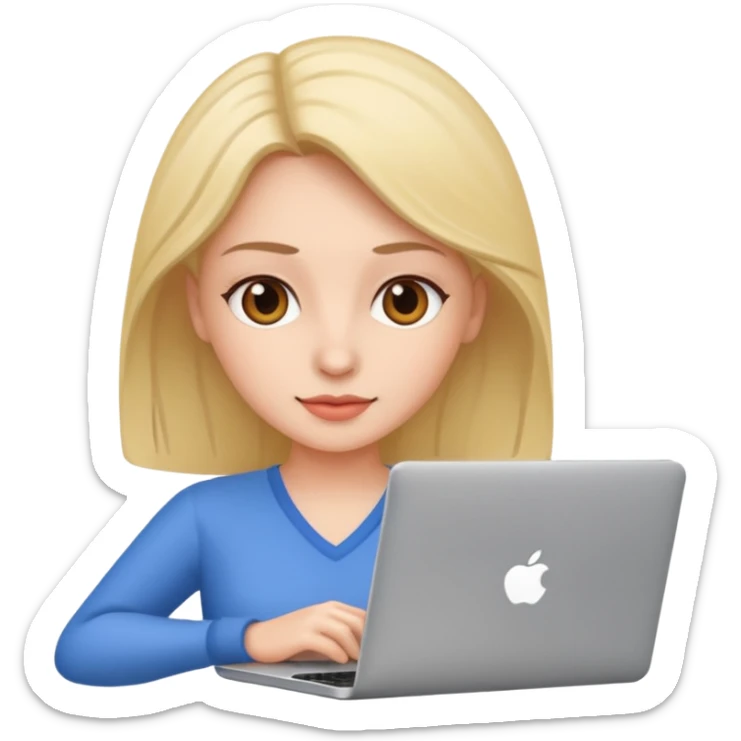 Could you please make an emoji of a community manager woman with a laptop or iphone? sticker