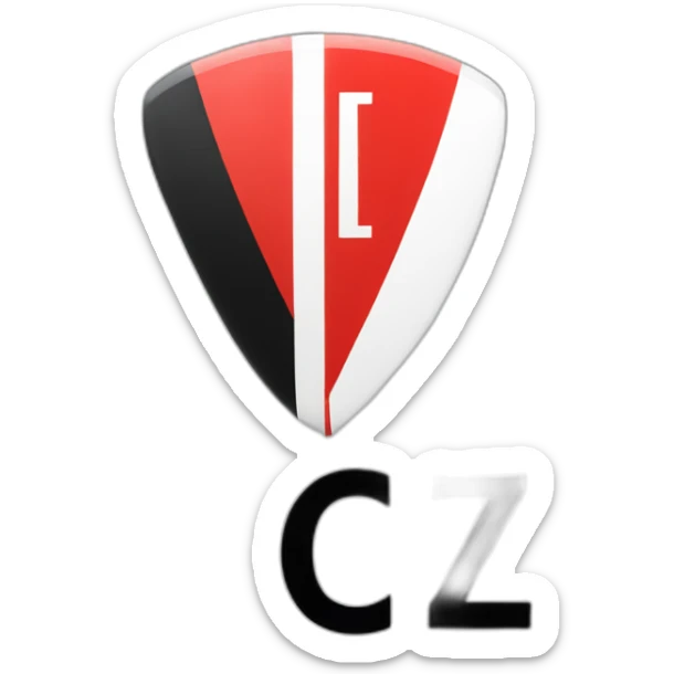 logo of a club with colors red and blck and white named FCZ sticker