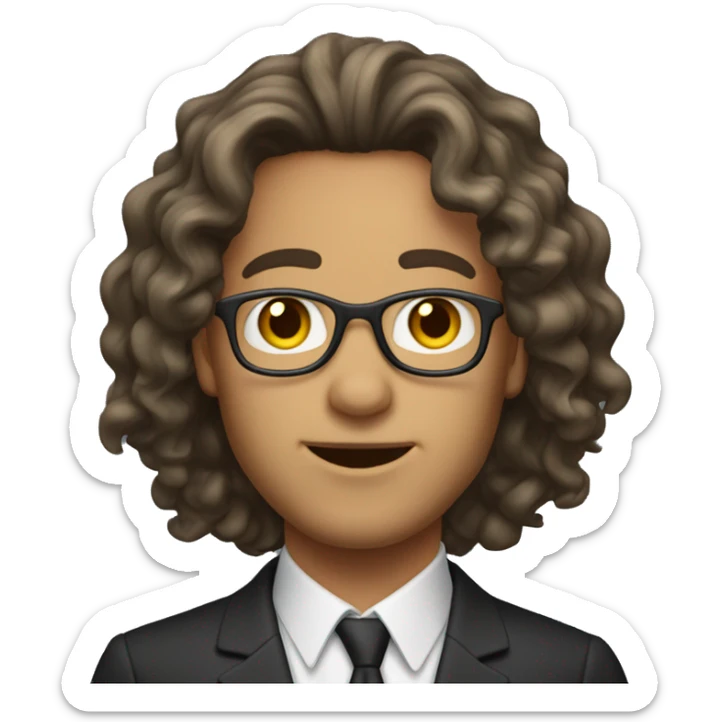 high school music teacher with a middle part and wavy hair bl sticker