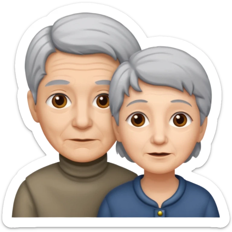 lo mismo que estas haciendo solo coloca alado de la abuela un hombre joven  sticker