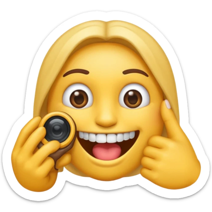 Emoji avec un appareil dentaire et des bagues sur les dents  sticker