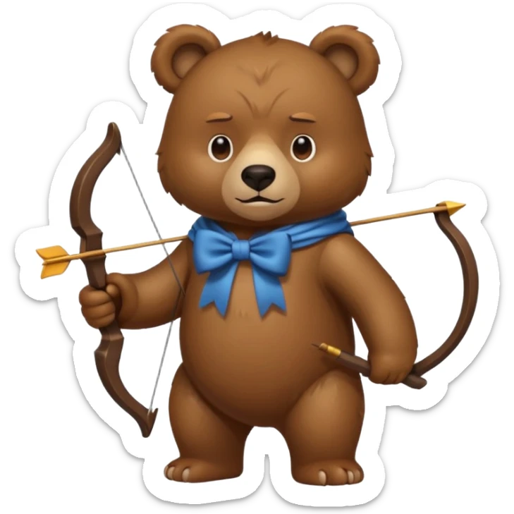 Bear with bow  sticker