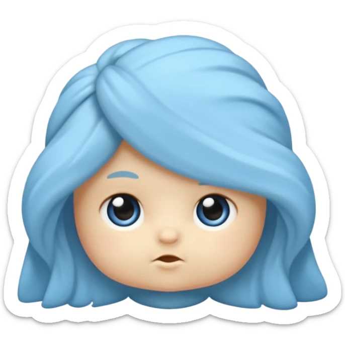 Mache einen coquette emoji ne babyblaue schleife ohne Gesicht nur eine Schleife kein Mensch  sticker