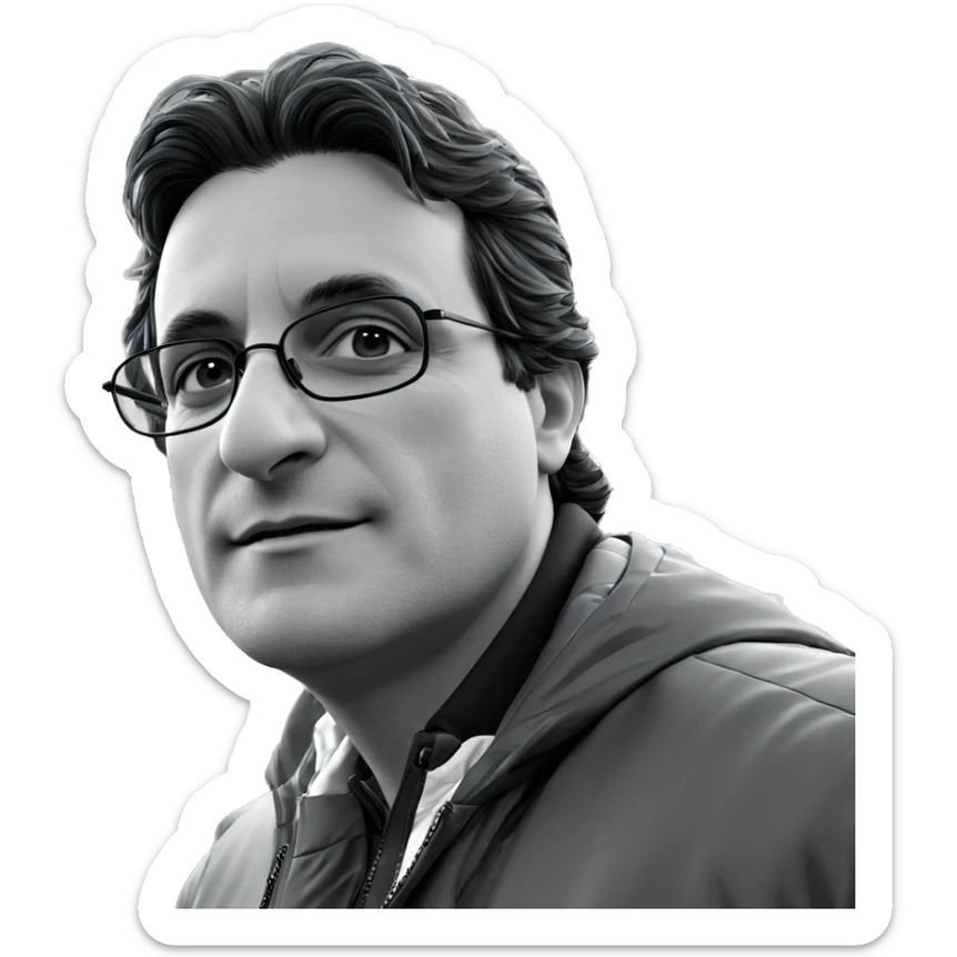 boy in monochrome jacket outdoors sticker