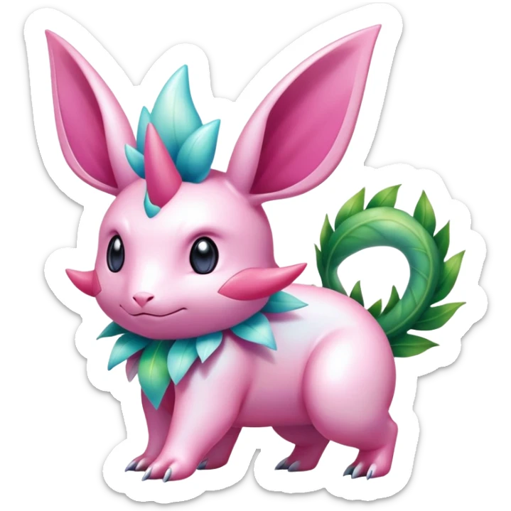 Shiny Exotic Nidorino-Sylveon-Roserade-Shaymin-Ivysaur-Meganium-Roselia-Hybrid-Creature sticker