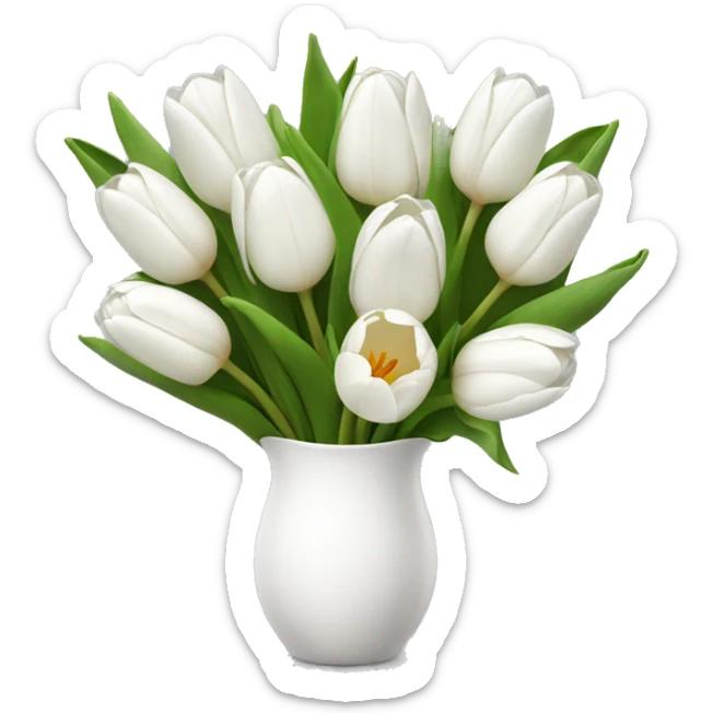 white tulip bouquet  sticker