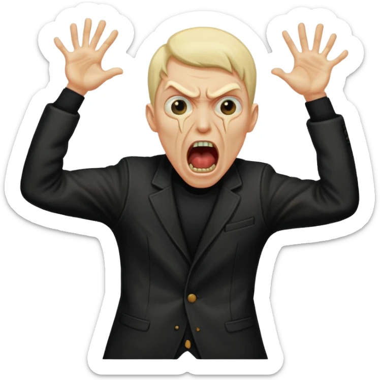 FAI LO STESSO UOMO CON LA GIACCA NERA (LA PRIMA IMMAGINE A SINITRA DELL ULTIMA RAPPRESENTAZIONE) CHE URLA DA DOLORE TIPO URLO DI MUNCH sticker