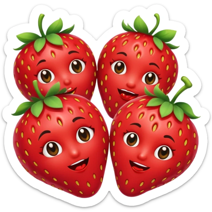 strawberry 🍓 and red kiss 💋 fashioned stylish little emoji for “slay” reaction sticker