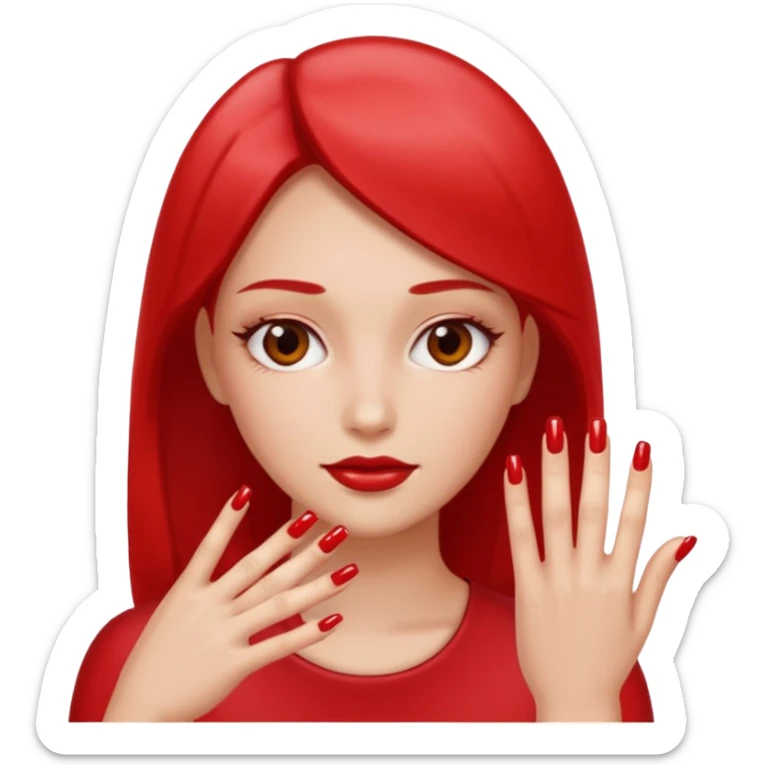 A normal human emoji with nails💅 this emoji but without the nail polish, a female with polished nails 💅  sticker
