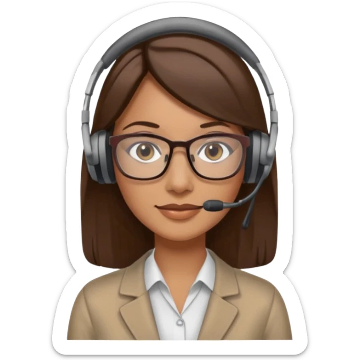 a woman in her 30´s, with medium brown straight hair, long. Grey eyes, working as an educator sticker