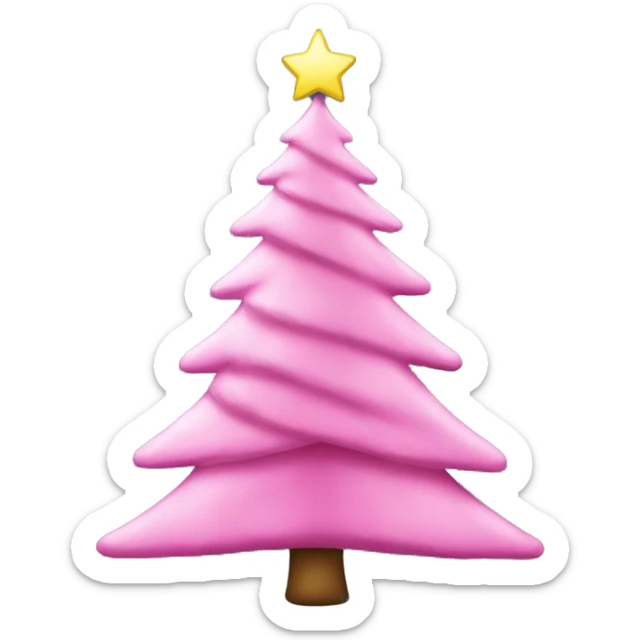 Pink Christmas tree sticker