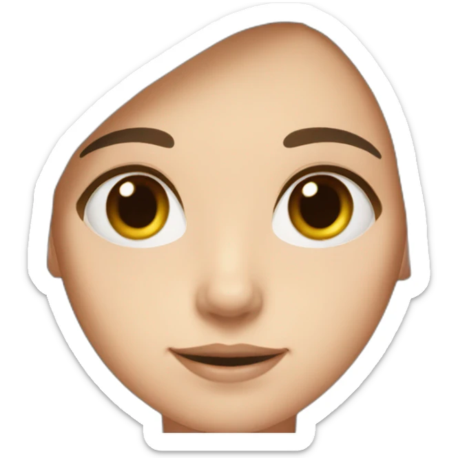 Girl white skin brown straight hair brown eyes sticker