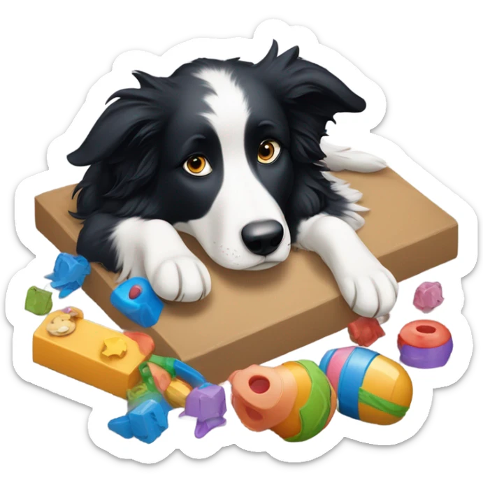 Bored border collie sticker