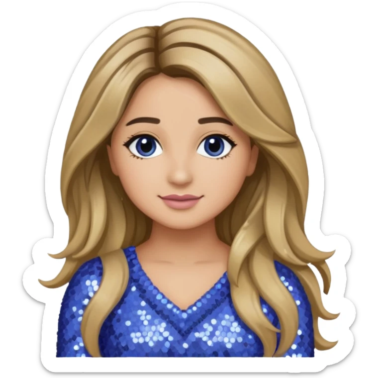 Ally Brooke from Fifth Harmony with long dark blonde hair, periwinkle sequin outfit sticker