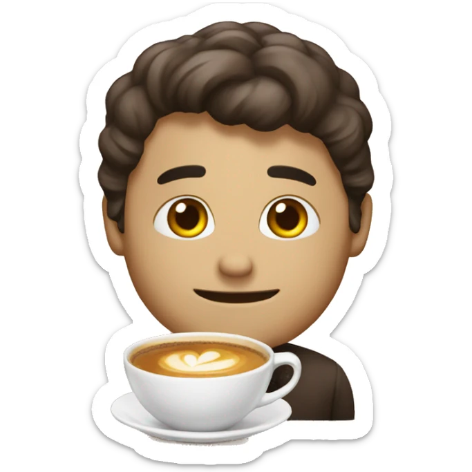 Hello con un cafe sticker