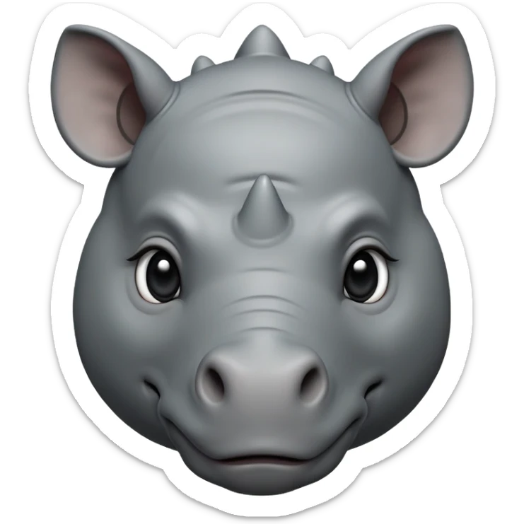 cinematic-noble-baby-rhinoceros-portrait-emoji,slate-grey-hide--poised-and-regal,-with-a-massive,-powerful-build-and-a-thick,-deep-set-soulful-piercing-eyes,-simplified-yet-sharp-and-sophisticated-features,-highly-detailed,-large-black-eyes sticker