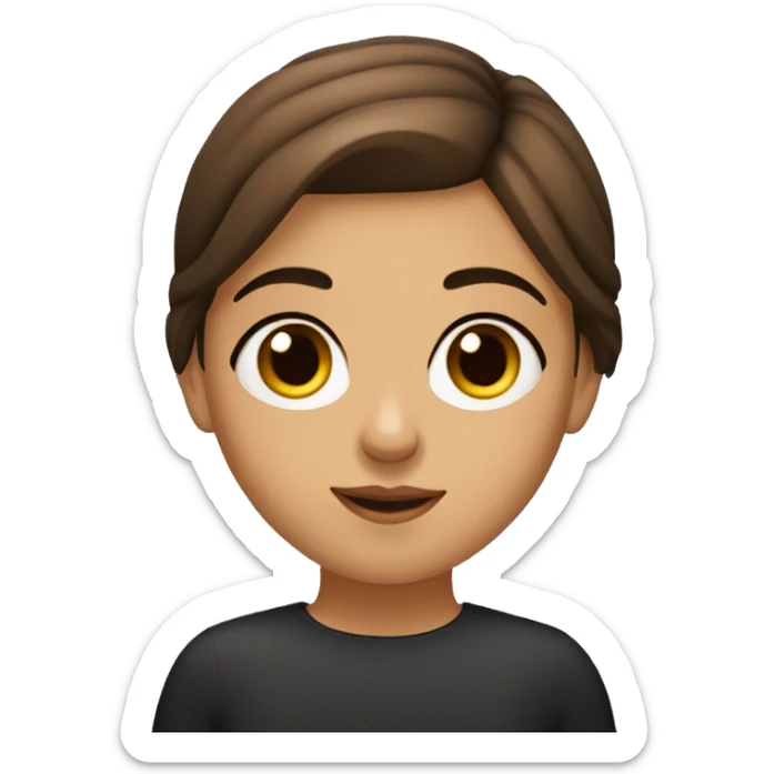 hazel eyed armenian girl with brown cascade haircut sticker