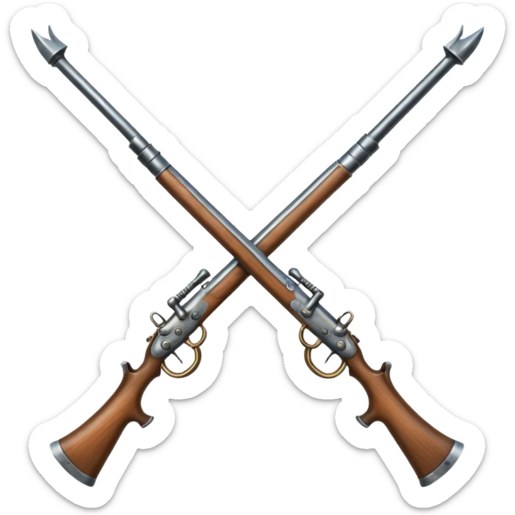 create an emoji similar to the crossed swords emoji, but instead of swords use muskets, recreating the infantry simbol but as an emoji sticker